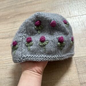 Ambler Gray Hat with Purple Flowers